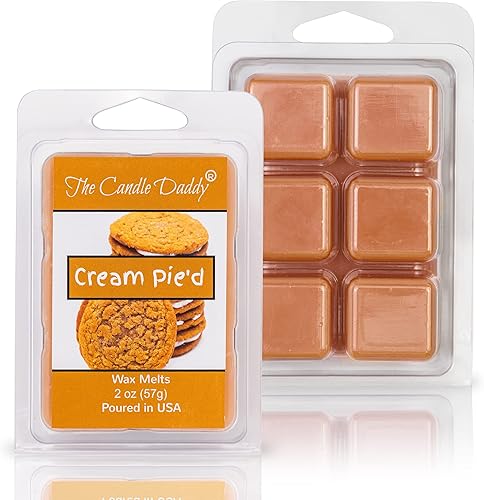 The Candle Daddy Cream Pie'd - Derretimiento perfumado de pastel de crema de avena, 1 paquete, 2 onzas, 6 cubos, vertido en Estados Unidos