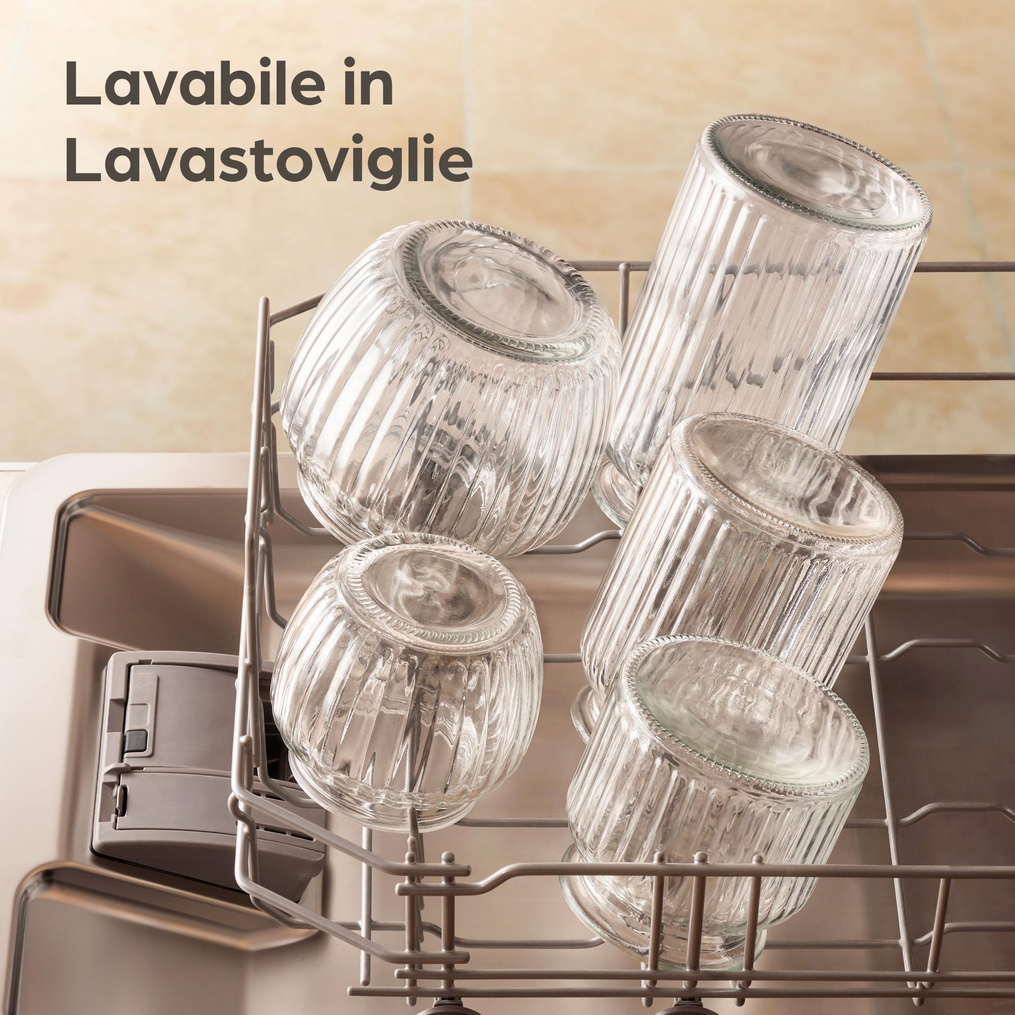 Star-Line -Set di barattoli in vetro a chiusura ermetica, capacità: 500 ml, contenitore per caramelle, ingredienti, spezie, 6 pezzi