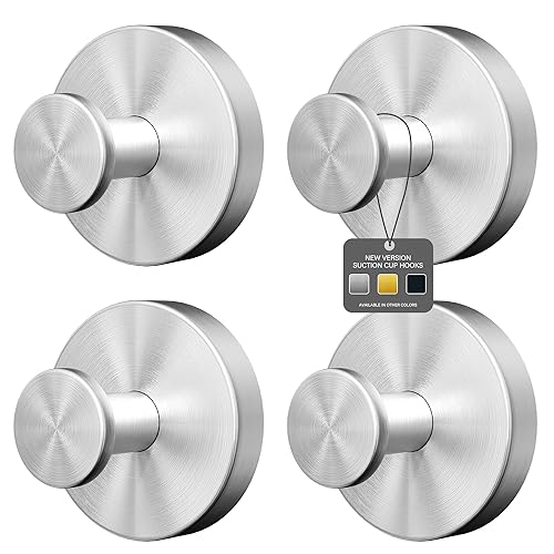 Ninth Five Suction Cup Hooks for Shower, Bathroom Wall Door