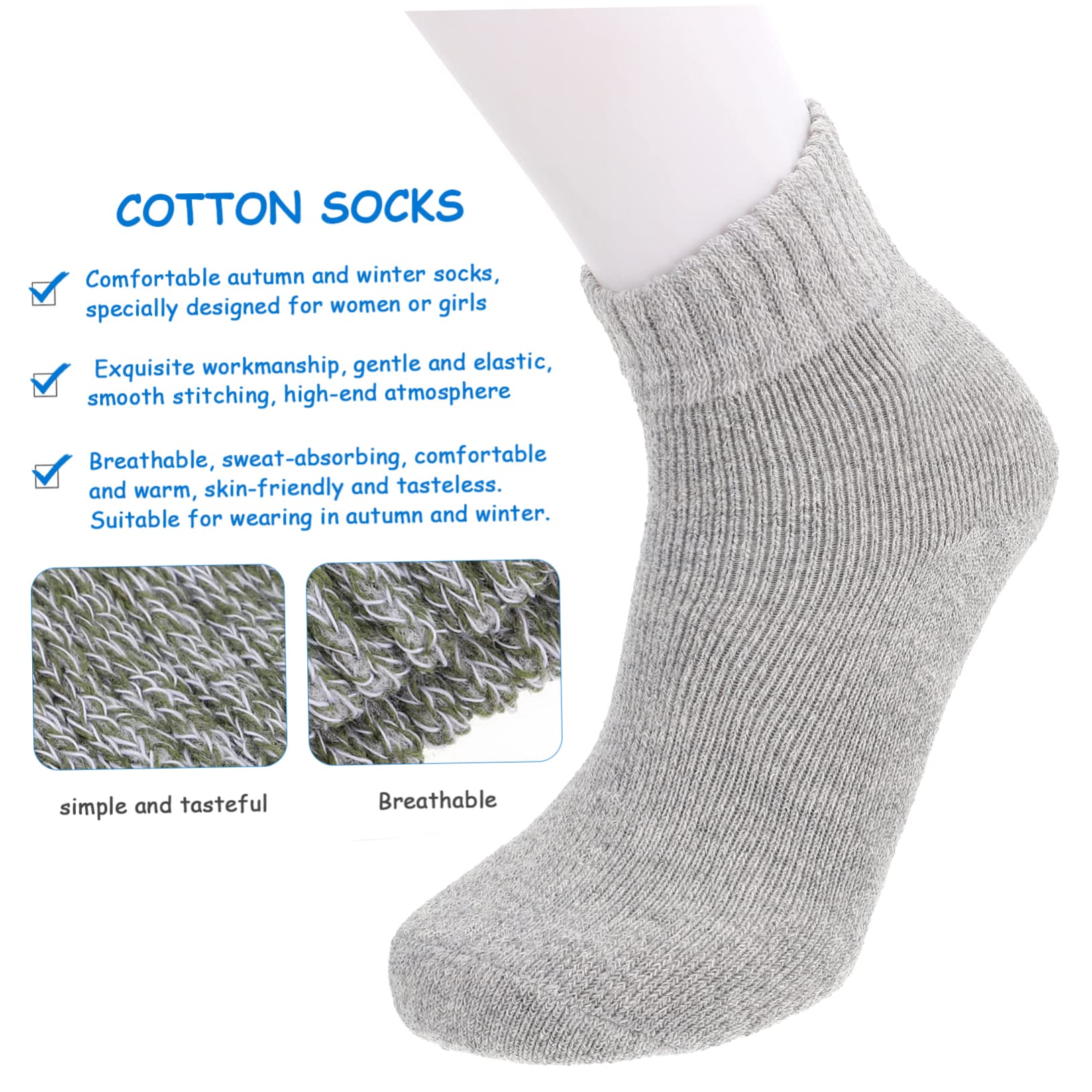 SHERCHPRY 10paare Damen Wintersocken Aus Baumwolle Dicke Warme Und Atmungsaktive Schlafsocken Für Herbst Und Winter Für Und Täglichen Komfort