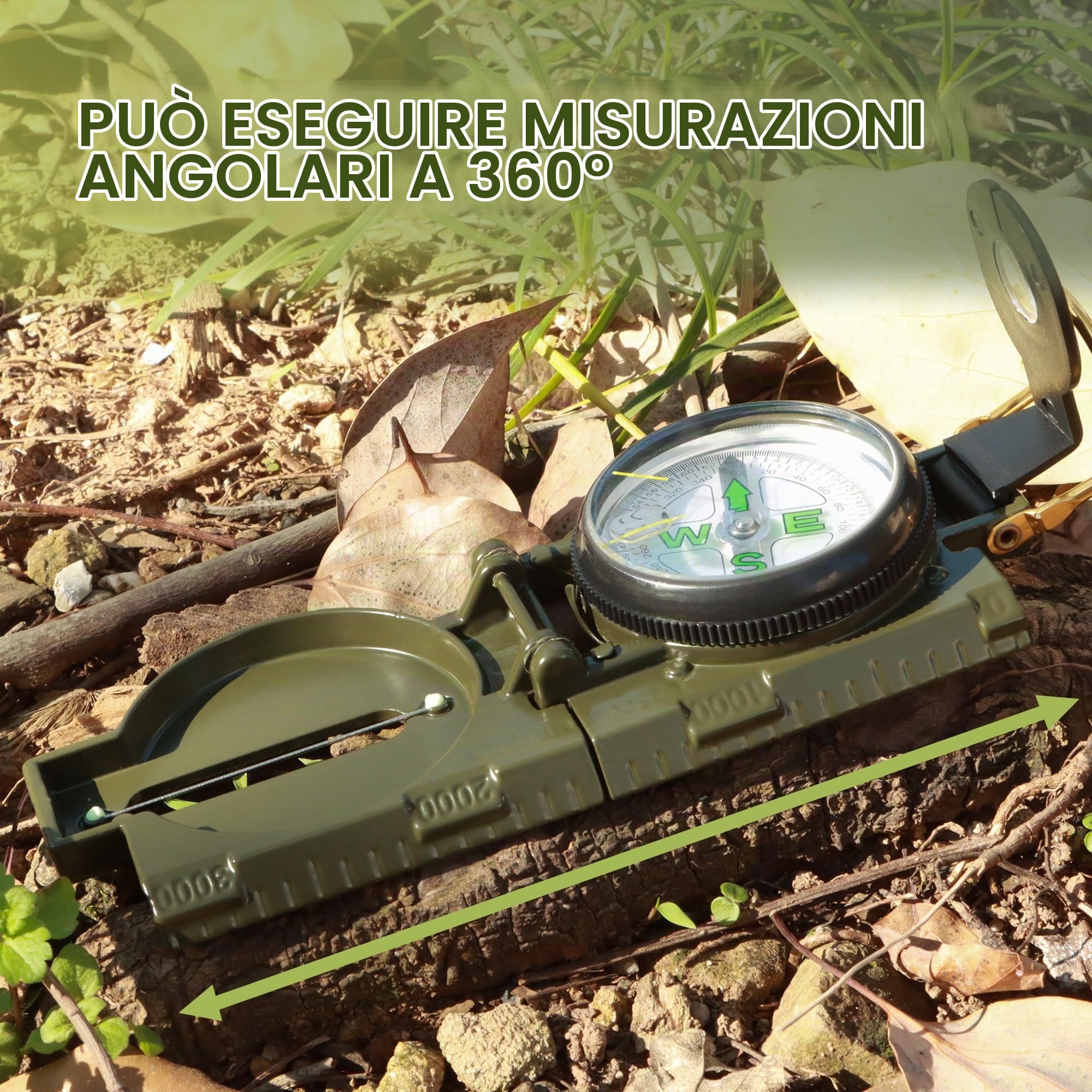 Professionale Bussola Militare Multifunzione | escursioni e attività campeggio all'aperto, impermeabile e resistente agli