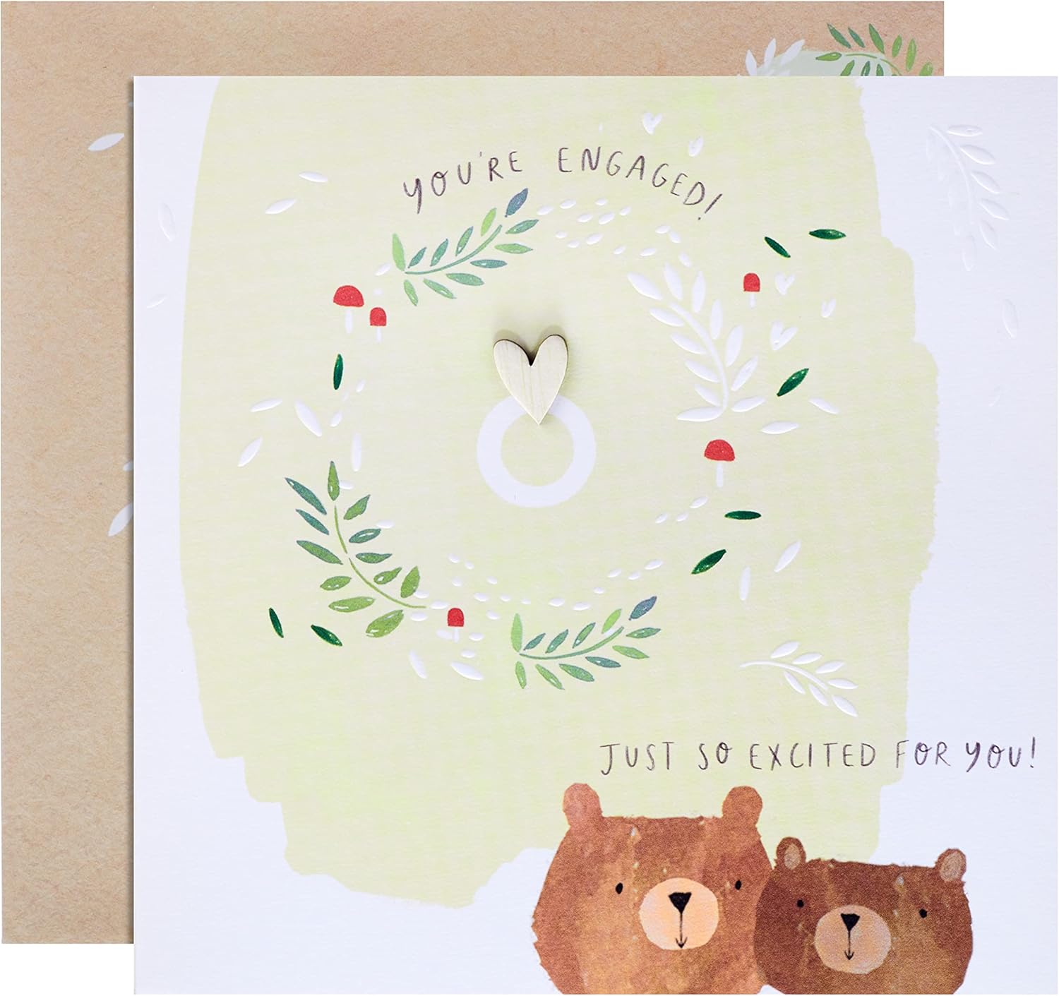 Hallmark Engagement Congratulations Card - Contemporary Bear Illustration Design