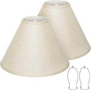 Empire Lamp Shades Set of 2, 6"Top x 16"Bottom x 10.8"High, Champagne Beige