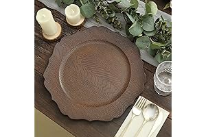 Efavormart Rustic Wood Plate Chargers