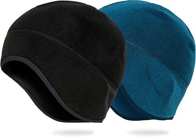 Arcweg Winter Thermal Skull Cap Cycling Running Beanie Hats Under Helmets Windproof Fleece Cycle Hats Cover Ears for Adults Men Women Outdoor Sports Riding Skiing Climbing