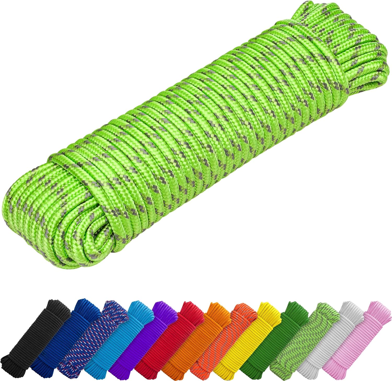 Amazon.com: TECEUM Rope – 90 Feet x 1/4 Inch (7mm) – Green Gray ...