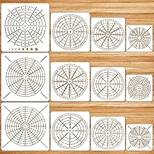12 Pcs Mandala Painting Stencils Set,Reusable Bullseye Dot Stencil Template for Painting, 3.5/5/6/8 Inches DIY Drawing Templates Arts Crafts for Rock Wood Canvas