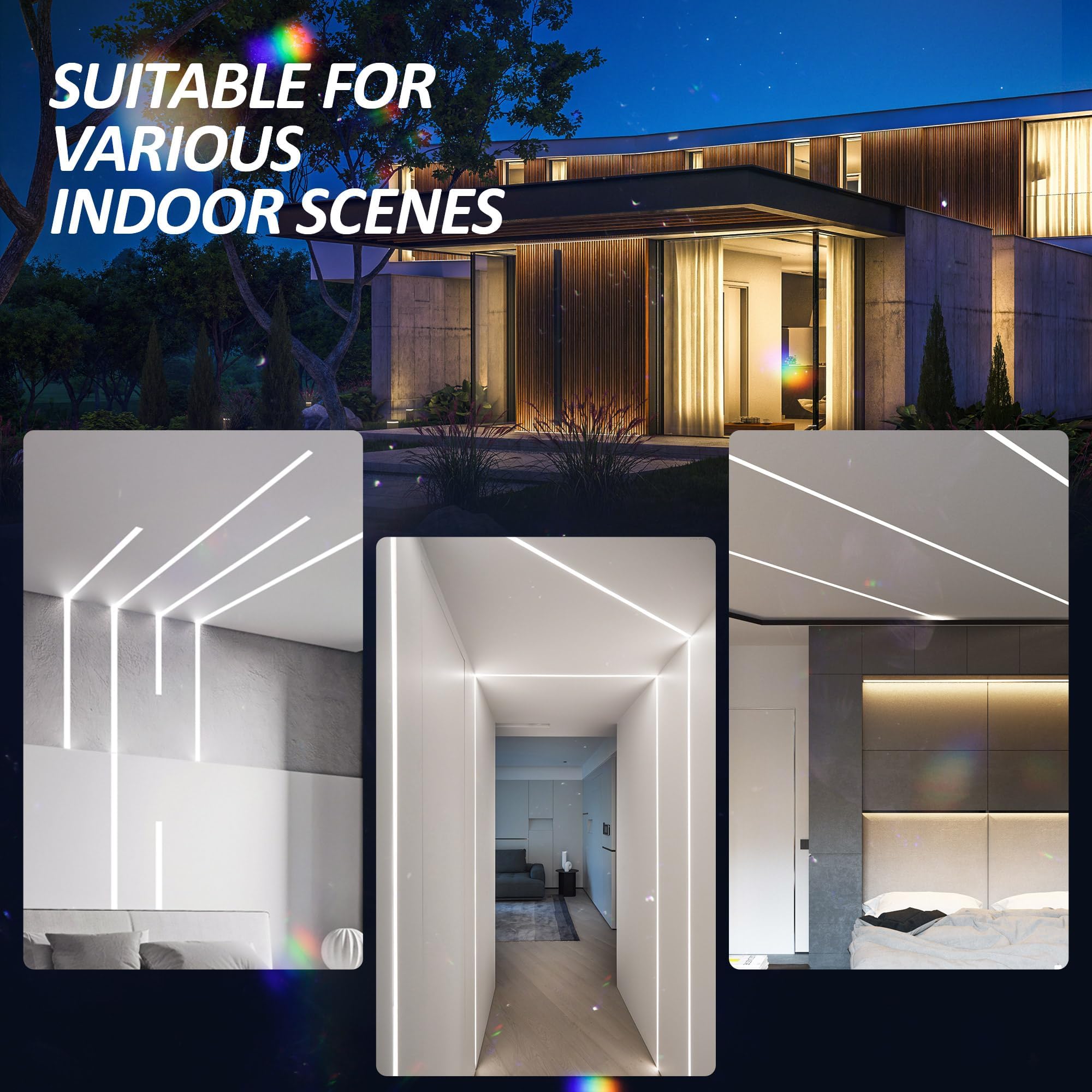 Szeroki profil LED, kanał aluminiowy, 10 x 2 m, 20 m, aluminium, profesjonalny do taśm LED/taśm LED z mleczną bielą, materiał montażowy do taśm LED, dł. 2000 x 17,4 x 7 mm