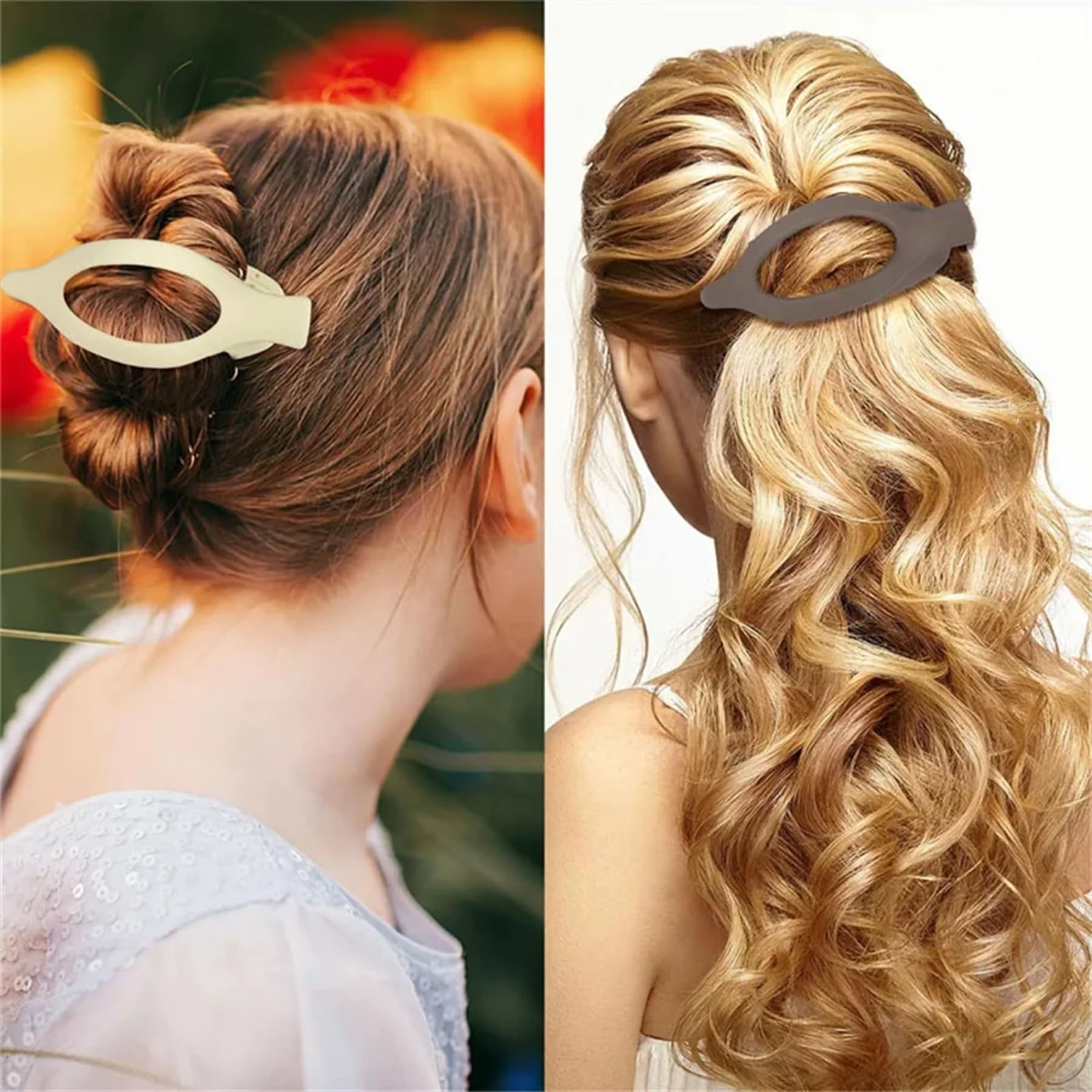 French Concord flache Haarspangen, starker Halt, Haarklammern für Damen und Mädchen, dünn, dick, lockig, glatt, 7 Stück, oval, 7 Stück