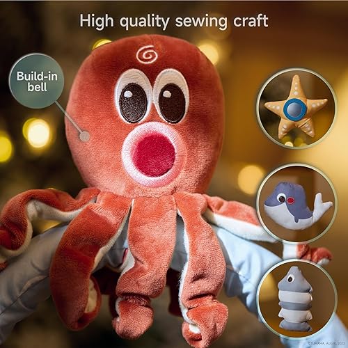 Miniatura 5 de TUMAMA Juguetes para asiento de automóvil, juguete de cochecito de arco de animales marinos, sonajero ajustable extraíble con clip para asiento de