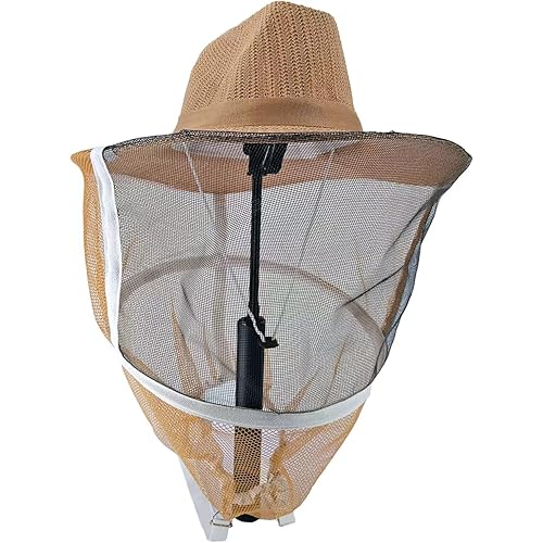 Adjustable - Fit Beekeeping Hat with High Visibility Veil - Durable Cotton & Linen, 360 - Degree Protection for Beekeeping & Outdoor - Bee Keeping Supplies