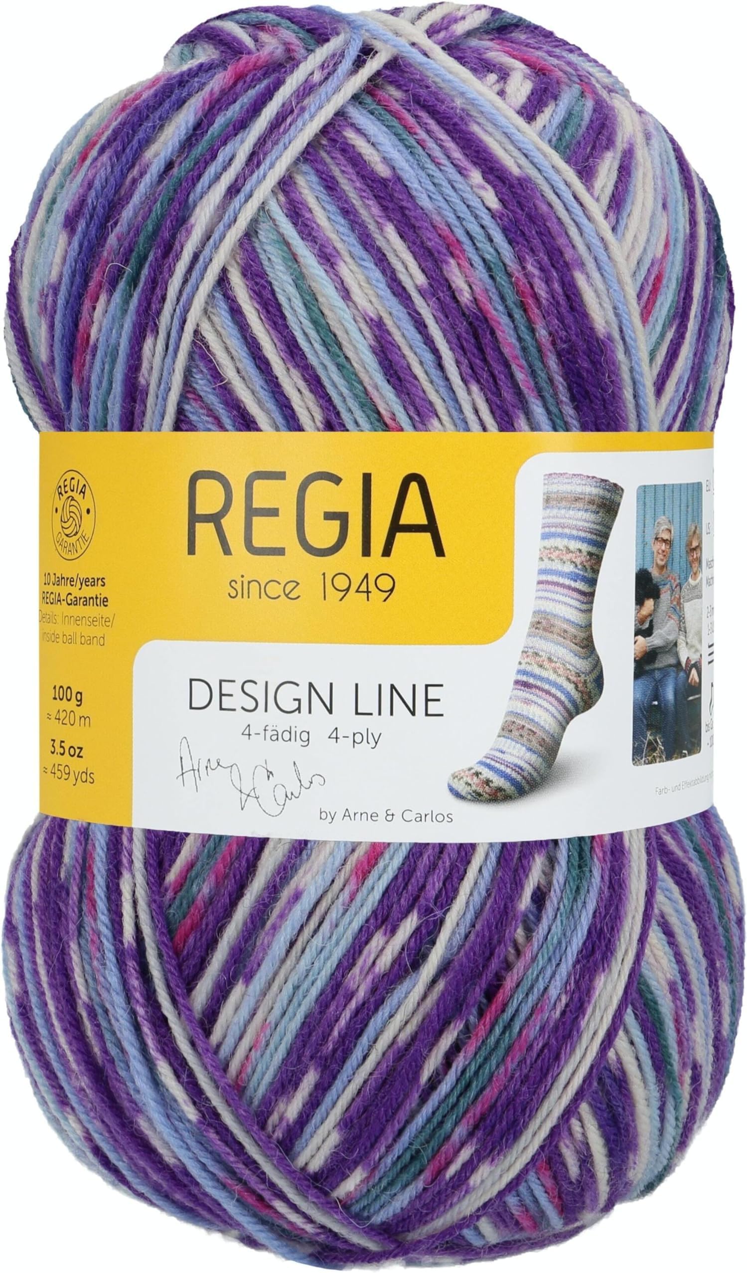Sock Yarn REGIA 4ply Design Line A&C Lofoten Color (3886 - Kabelvaag), (9801270-03886)