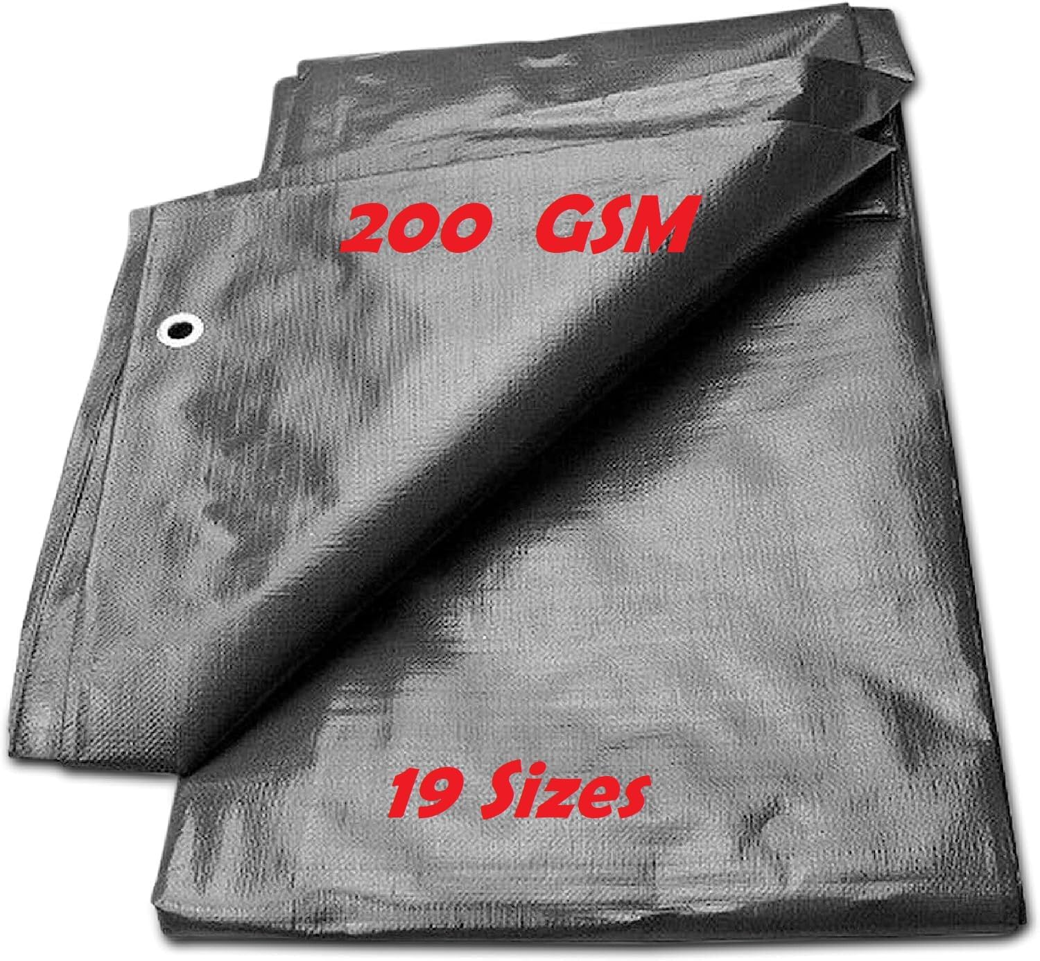 B2c Grey (200Gsm) Tarpaulin Regular And Heavy Duty Waterproof Cover Tarp Ground Sheet Multi Sizes Transparent Blue Silver Clear Camo Army (, 5 X 8 M)
