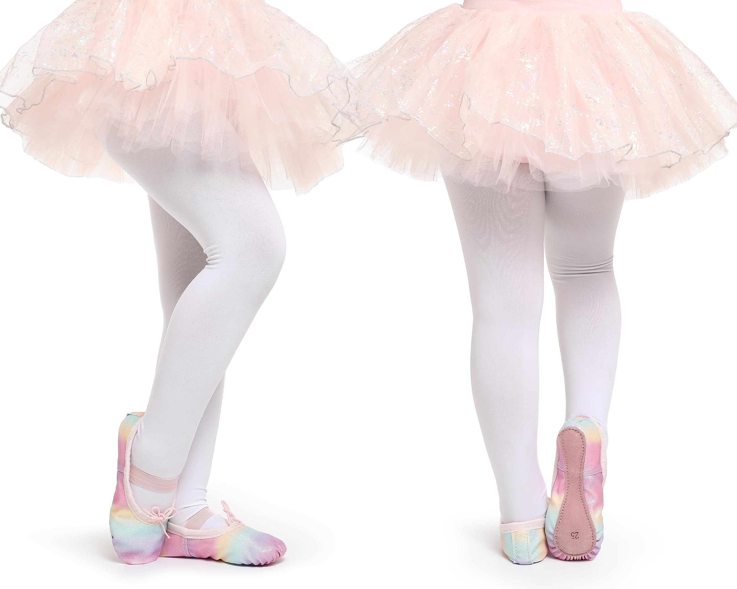 Zapatos de ballet para niñas, zapatos de ballet con purpurina, zapatillas de baile de piel, suela completa, zapatos planos de ballet para niños y niños pequeños — view 2