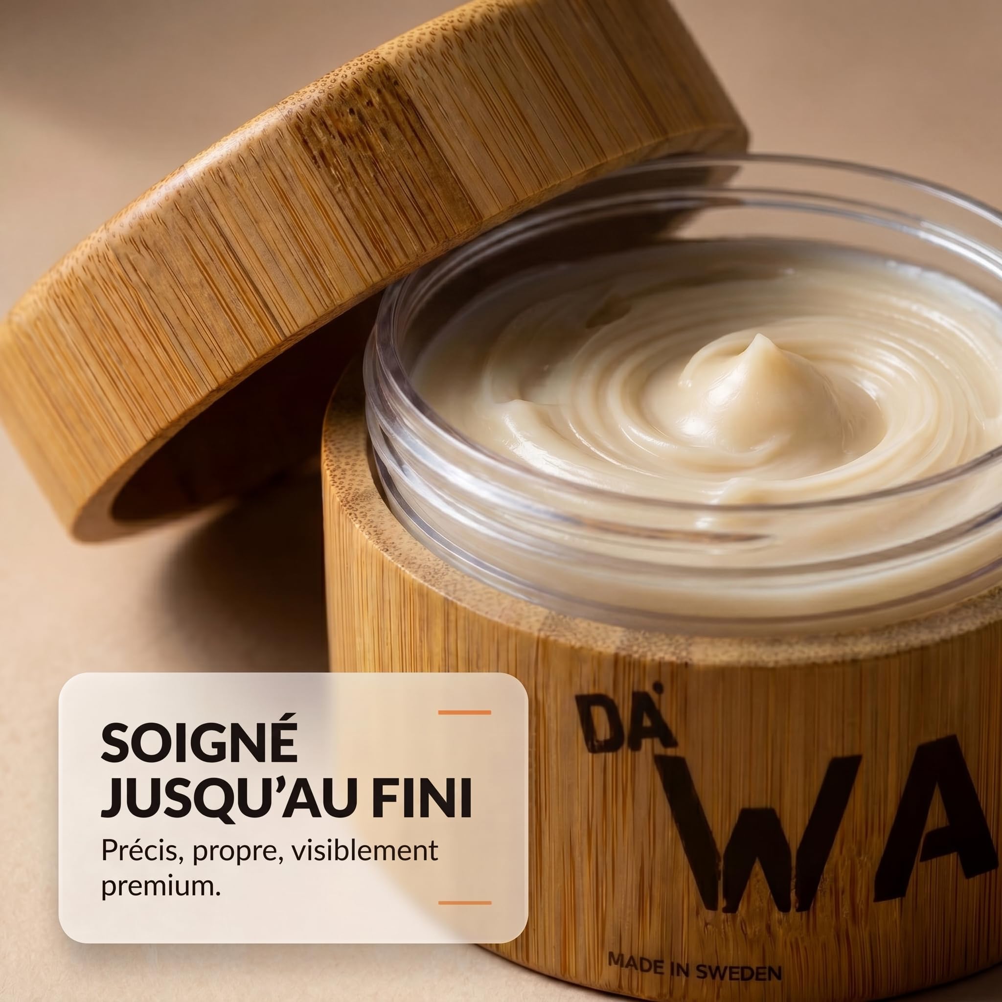 Da'Dude Da'Wax 100ml Cire Coiffante Homme Effet Mat Fixation Forte 8h Formule Naturelle Cire d'Abeille Carnauba Lanoline Sans Silicones Parabènes Pot Rechargeable Bambou