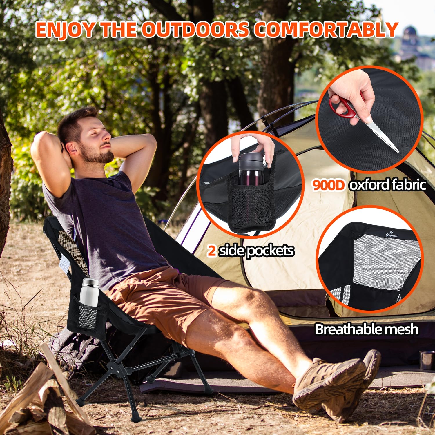 Lichtgewicht Compacte Opvouwbare Campingrugzakstoelen, Draagbaar, Ademend Comfortabel, Opvouwbare Wandelstoel Voor Buiten Met Draagtas Voor Kamperen Op Het Strand, Wandelen, Picknicken,High Lichtgewicht Compacte Opvouwbare Campingrugzakstoelen, Draagbaar, Ademend Comfortabel, Opvouwbare Wandelstoel Voor Buiten Met Draagtas Voor Kamperen Op Het Strand, Wandelen, Picknicken,High