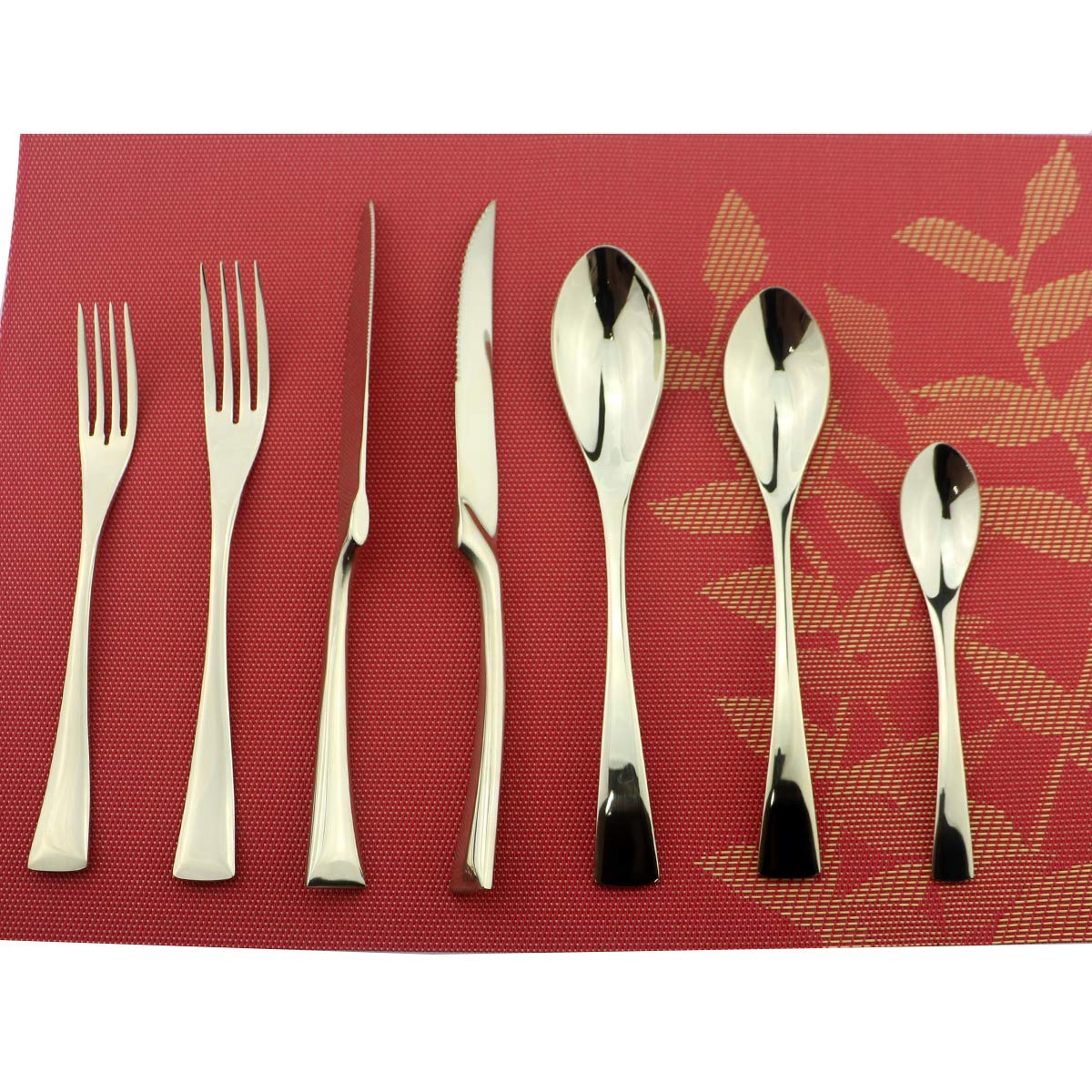 Gugrida Luxury 18/10 Stainless Steel Silverware Set, Flatware Set (Mirror Poblished) Silverware Set Gold ya7x-chgold