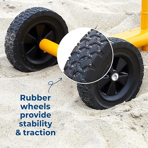 Vista 5 de Stargo Excavadora de juguete para niños, excavadora de arena en ruedas, juguetes de acero para niños, juguetes de arena, excavadora de paseo