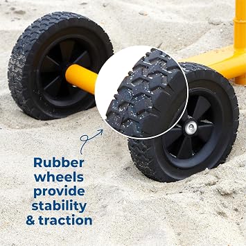 Stargo Kids Excavator Toy Sand Digger with All Terrain Rubber Wheels, Steel Sandbox Digger Toys for Boys, Sand Toys Ride On Excavator, Beach Toys
