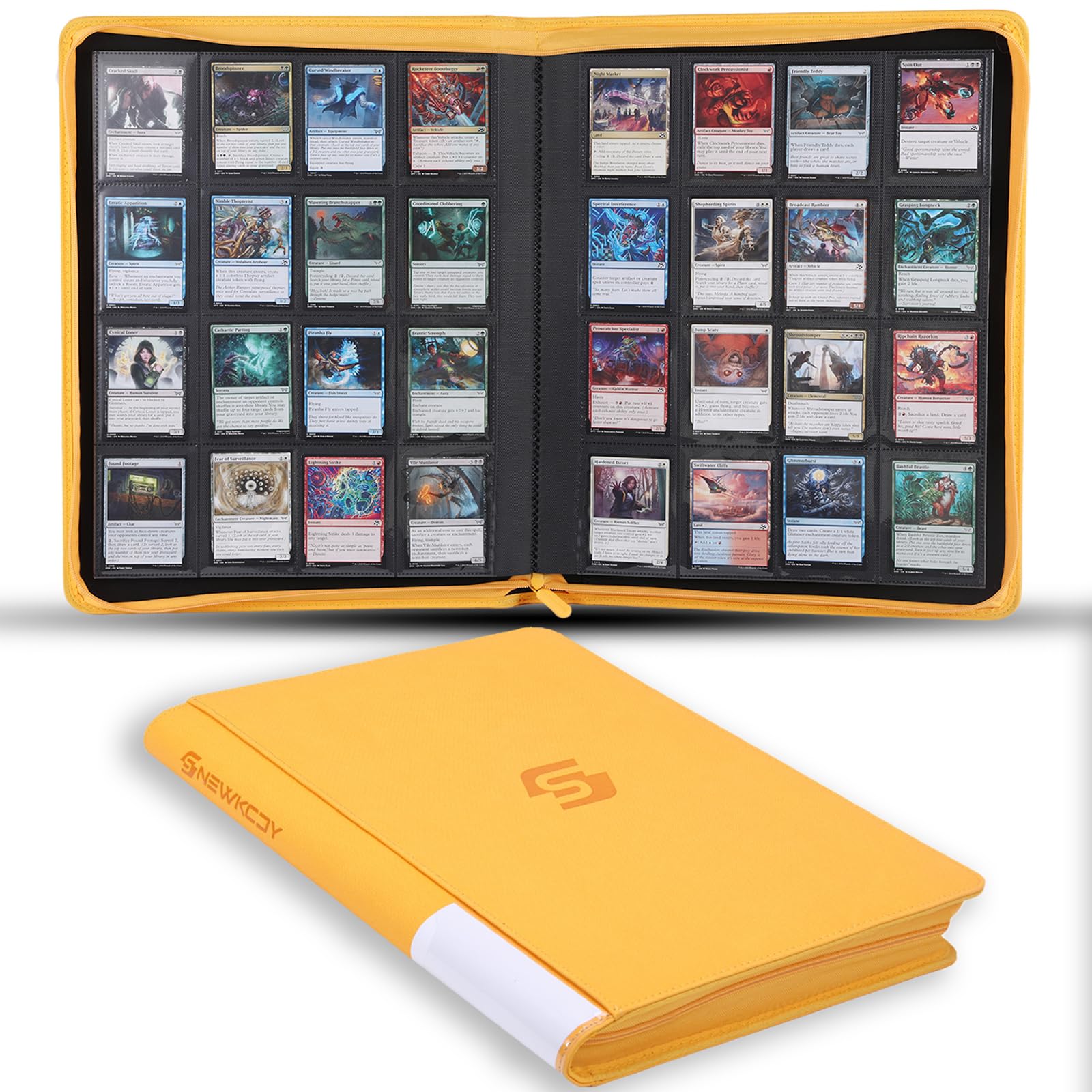Snekdy - Carpeta de tarjetas coleccionables de 1024 bolsillos, álbum de tarjetas de 16 bolsillos, cubierta de piel sintética impermeable con carga lateral, sostiene tarjetas de juegos, béisbol