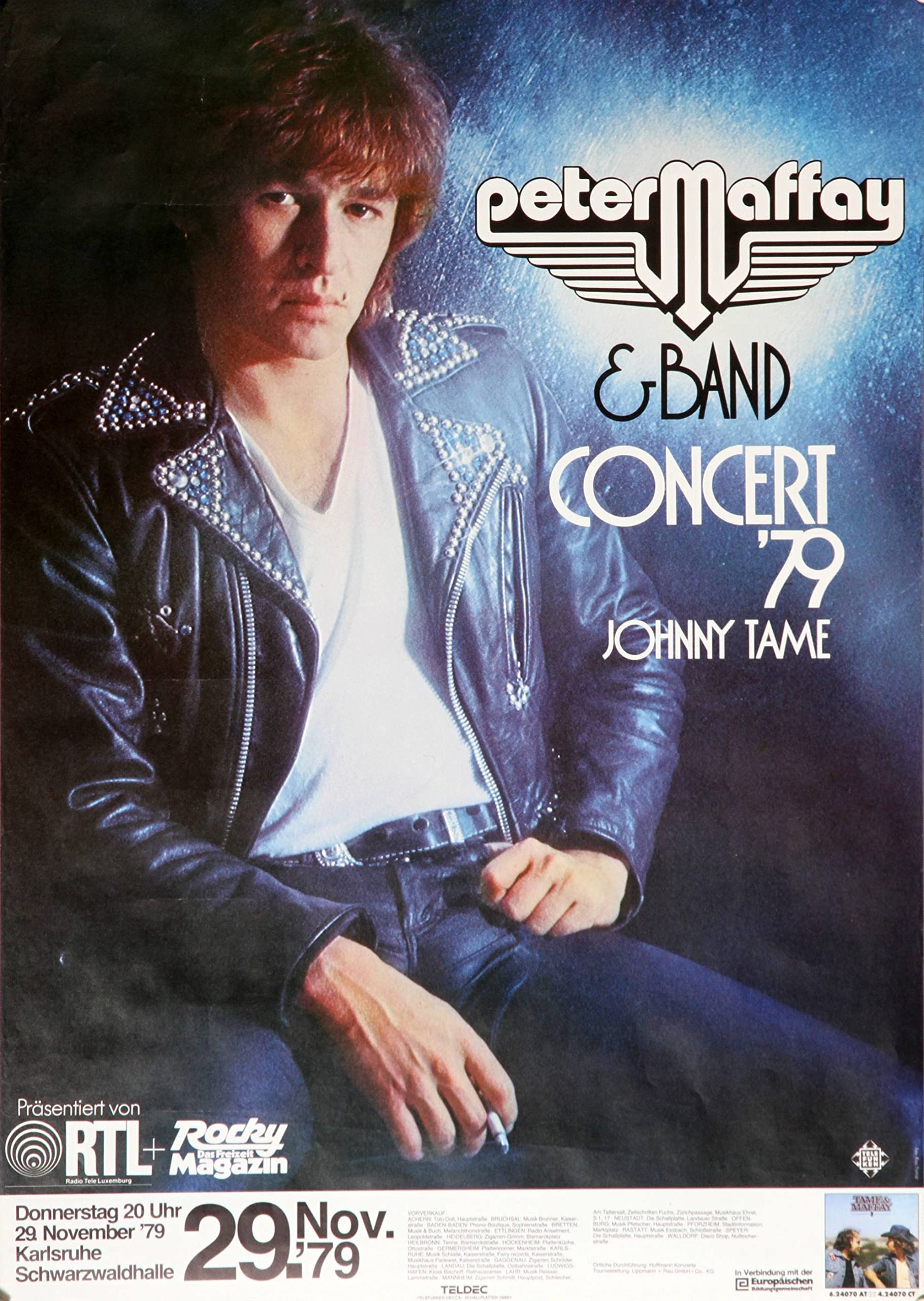 Premium Poster/Plakat | DIN A1 | Wanddeko | Live Konzert Veranstaltung » Peter Maffay & Band - In Concert, Karlsruhe 1979 «