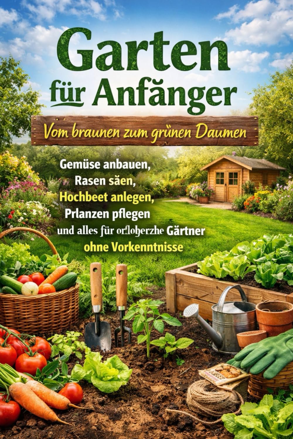 Garten für Anfänger: Vom braunen zum grünen Daumen – Gemüse anbauen, Rasen säen, Hochbeet anlegen, Pflanzen pflegen und alles für erfolgreiche Gärtner ohne Vorkenntnisse