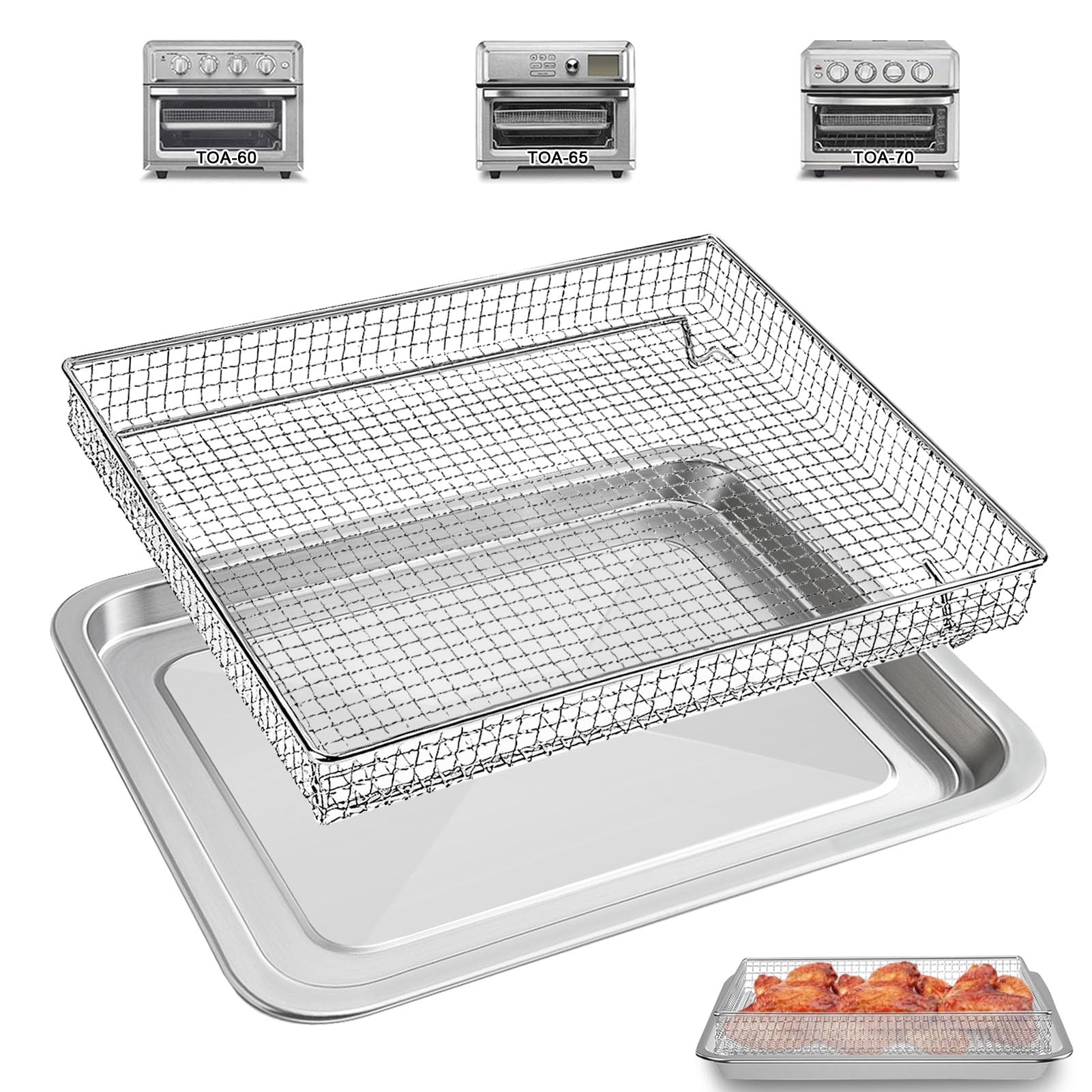 Amazon.com: Air Fryer Grill Pan & Basket for Cuisinart TOA-60 TOA