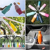 Vista 17 de BJPKPK Botellas de agua aisladas, botella de agua de metal de acero inoxidable de 18 onzas con correa, termo a prueba de fugas sin BPA, tazas