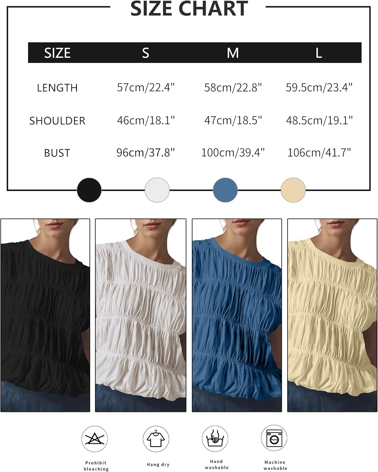 MISSACTIVER Women's Cute Tiered Shirred Bubble Top Solid Casual Crew Neck Cap Sleeve Tank Top Babydoll Tee Shirt Blouse Tops - Image 5