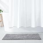 Amazon Basics Rugs de salle de bains, Rug de bain à l'absorbant extra doux, antidérapant, séchage rapide, lavable en machine, confort en peluche pour le plancher de la salle de bain, baignoire et douche, 21" x 34", Mousse de mer verte