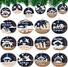 Soaoo 60 Pcs Nativity Scene Christmas Tree Ornament Christian Religious Ornaments Bulk Round Nativity Xmas Tree Hanging Wooden Decorations for Garden Yard Outdoor HomeClassic Style