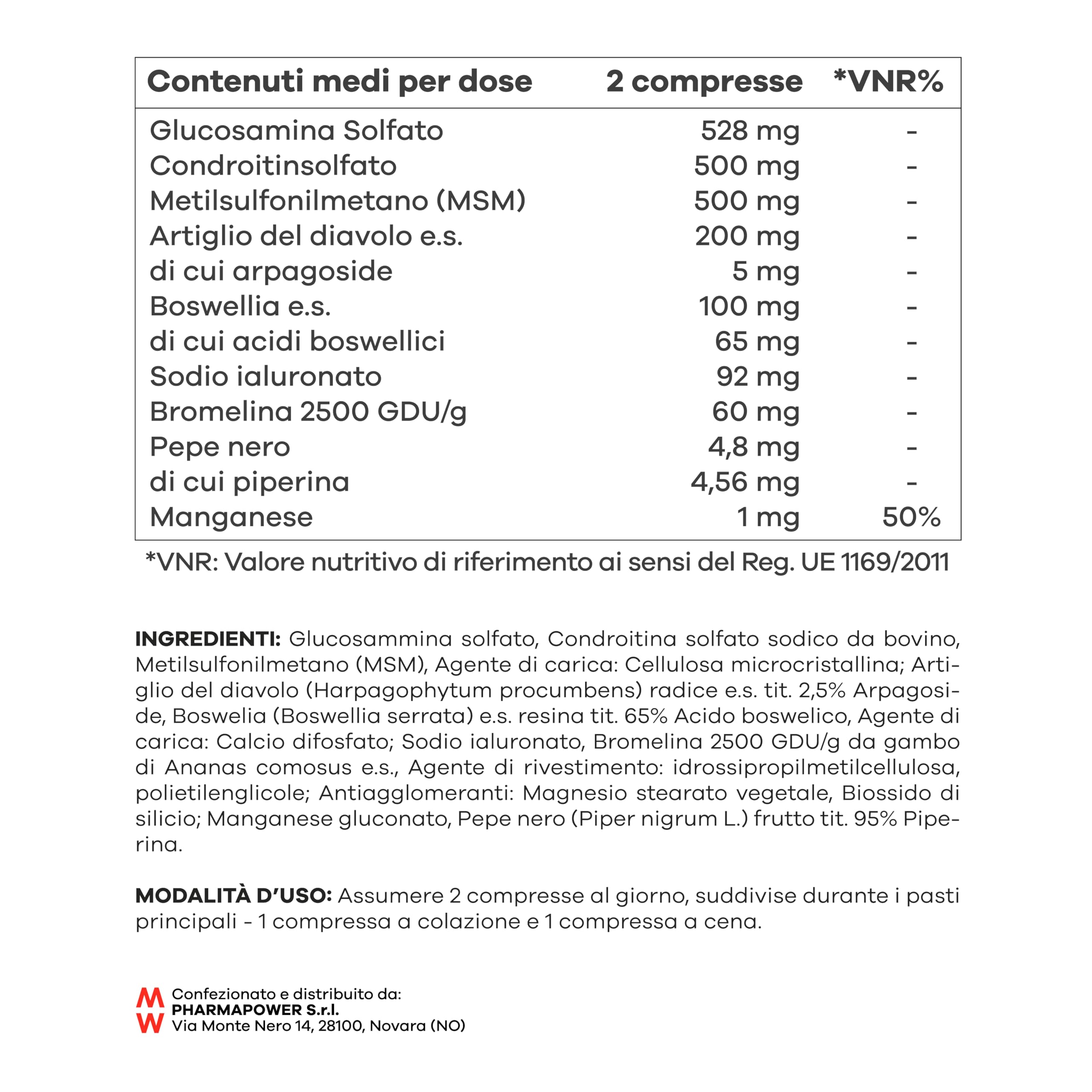 PharmaPower Twist Again Plus Integratore Articolazioni, Utile per Dolori Articolari, Muscolari, Elasticità Cartilagini e Funzionalità Ossa, Senza Glutine e Senza Lattosio, 60 Compresse