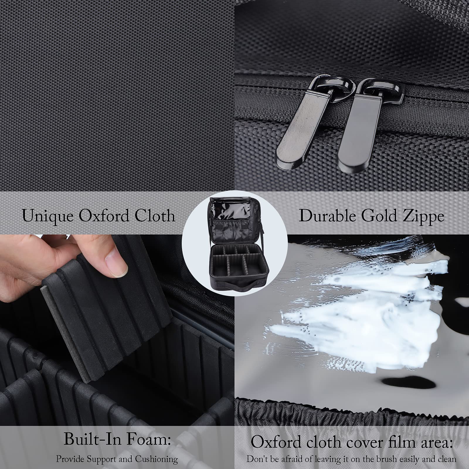Valigetta Trucchi, Portatrucco Valigetta Porta Trucchi Grande Capacità Professionale Trucco Organizzatore Borsa Impermeabile Artista Portatile Trucco Caso con Divisori Regolabili, 10,4 "