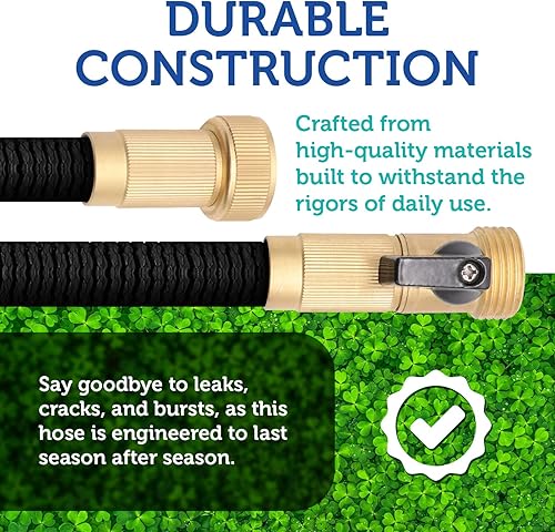 Miniatura 8 de Manguera de jardín, manguera de jardín negra súper fuerte, manguera multiusos, material duradero para jardinería, limpieza