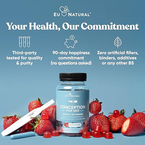 Miniatura 8 de Conception for Her Fertility Gummies - Suplementos de fertilidad para mujeres con mio inositol, folato y más nutrientes esenciales - Deliciosas