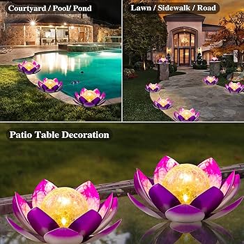 AIINY Solar Light Outdoor(2Pack), Art Crackle Globe Glass