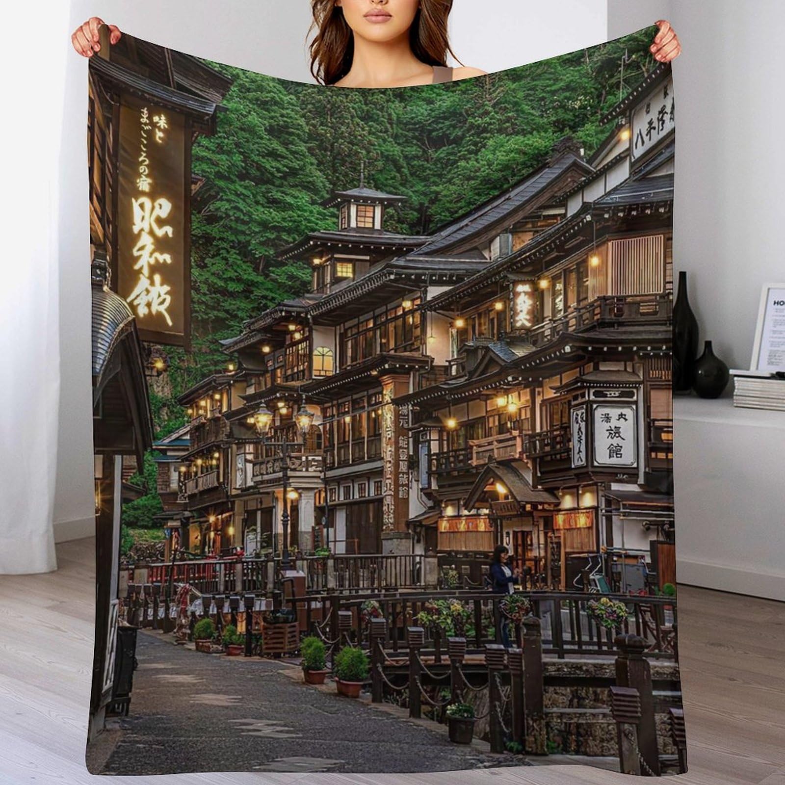 Couverture style japonais en polaire douce pour envelopper votre intérieur de douceur zen