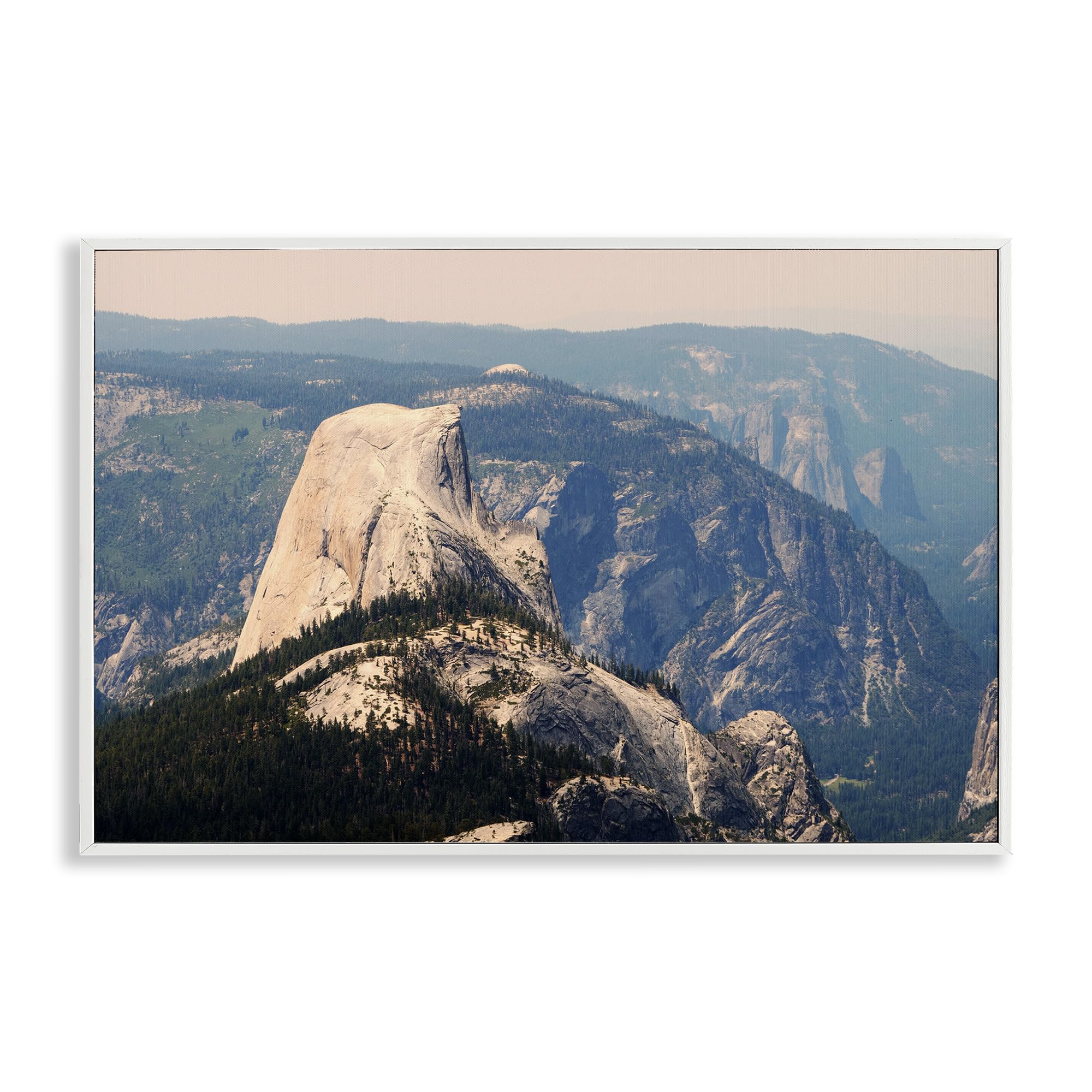 Stupell Industries Coastal White (Textured) 'Granite Monolith Above Forest'| Framed Giclee Art