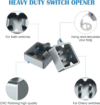 HONKID Switch Opener Aluminum Keyboard Switch Opener for Cherry MX Kailh Box Outemu Akko and Panda Mechanical Switches with Metal Magnet (Grey)