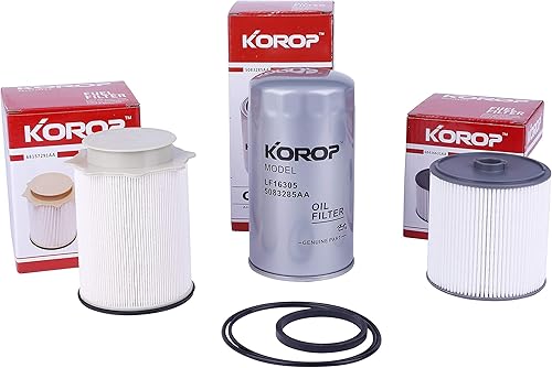 6.7 CUMMINS Filtro de combustible separador de agua y kit de filtro de aceite, reemplaza # 68436631AA 68157291AA 5083285AA Se adapta a motores