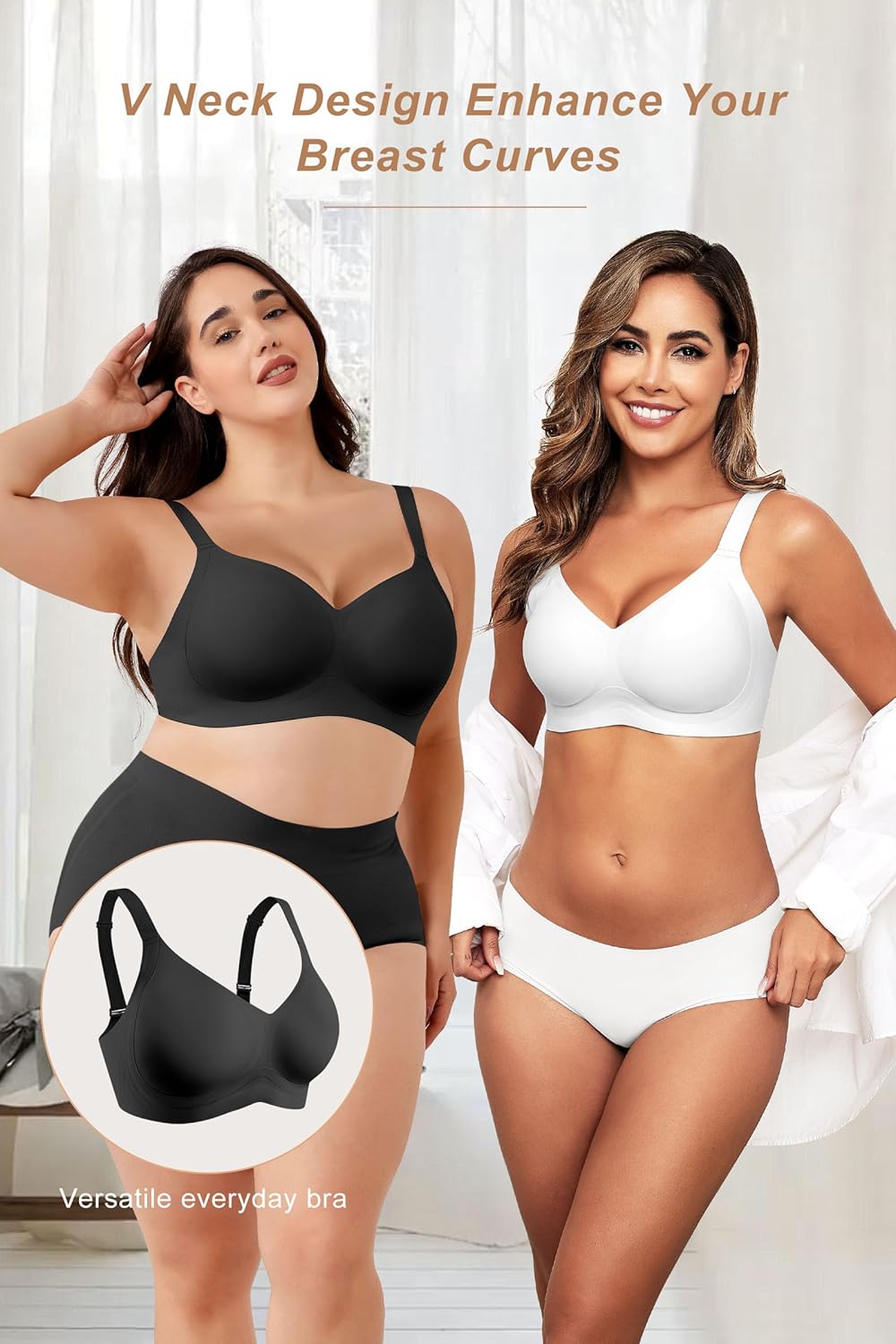 HORISUN Wireless Bras for Women Soft Comfortable No Underwire T Shirt Bra Seamless Full Coverage Bras with Support - Image 5