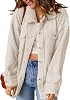 Women's Sherpa Fleece Jacket Coat Casual Fuzzy Teddy Shacket Warm Button Down Outwear with Pocket