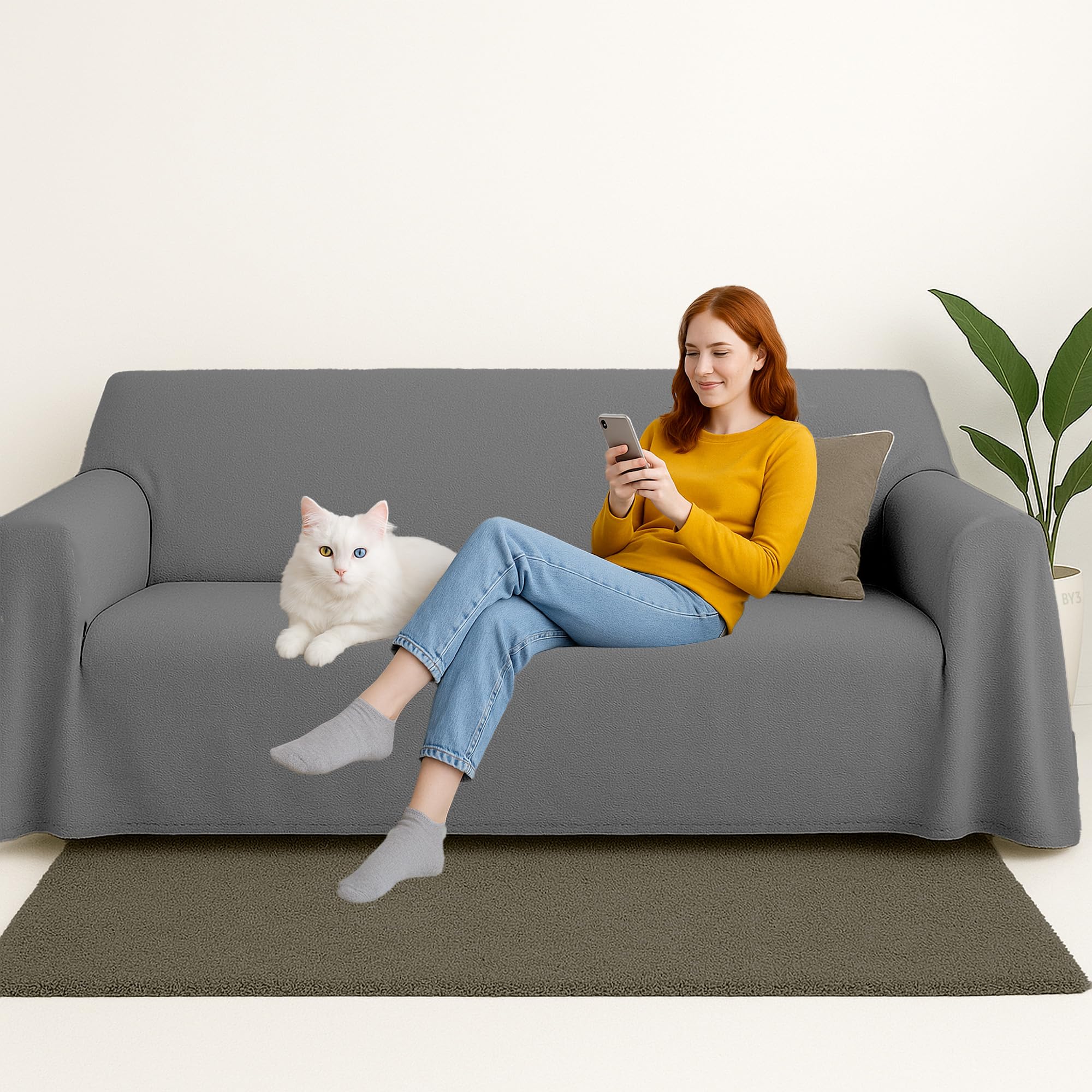 Byour3 - Cubrecama ALGODÓN Puro 100% Orgánico Ligero Cama 90 135 180 Tela Decorativa Multiusos Cubra Todo Granfoulard Sobrecama Rectangular Hipoalergénico Lavable (Delta Gris Antracita, Cama 90)