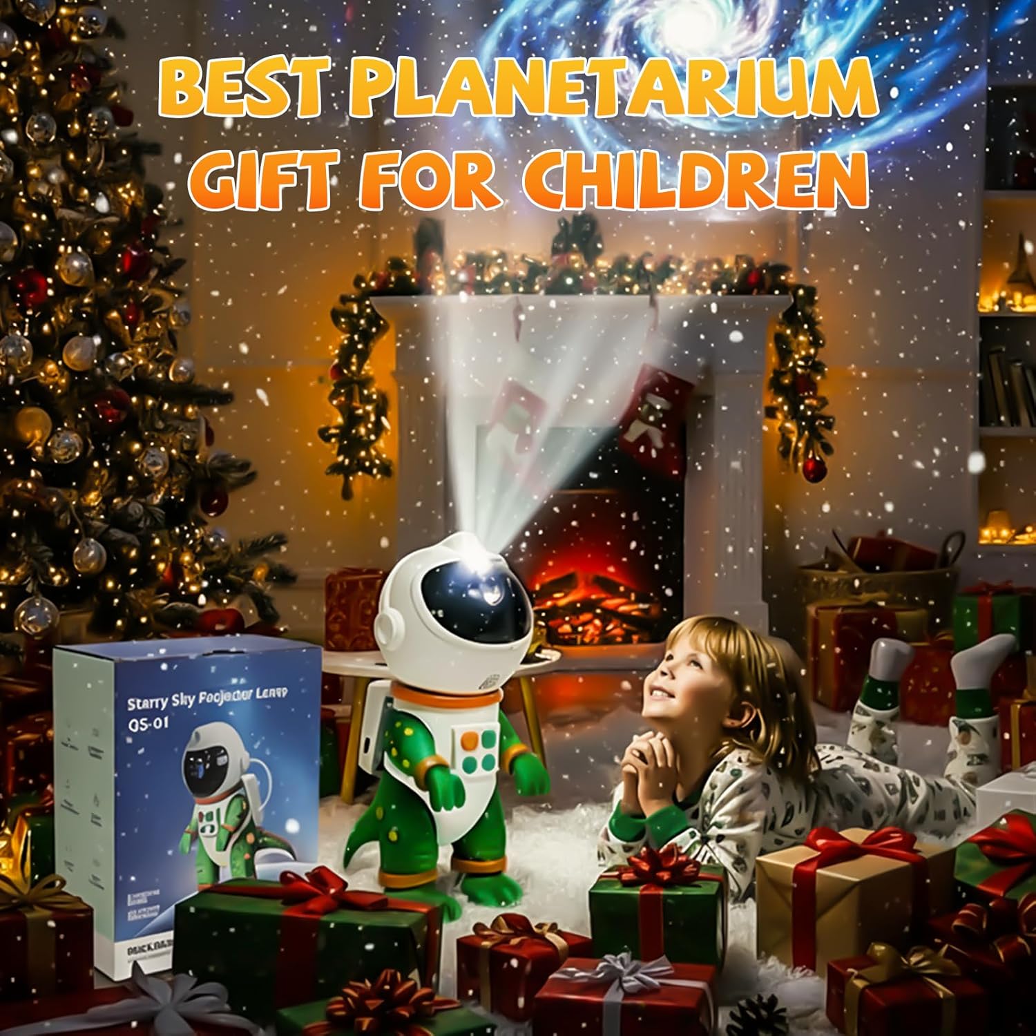 Dinosaur Astronaut Galaxy Star Projector Night Light, 8 in 1 LED Space Planetarium Lamp, 360° Rotating with Remote & Timer, Kids Adults Bedroom Decor, Christmas Birthday Gifts (Purple)