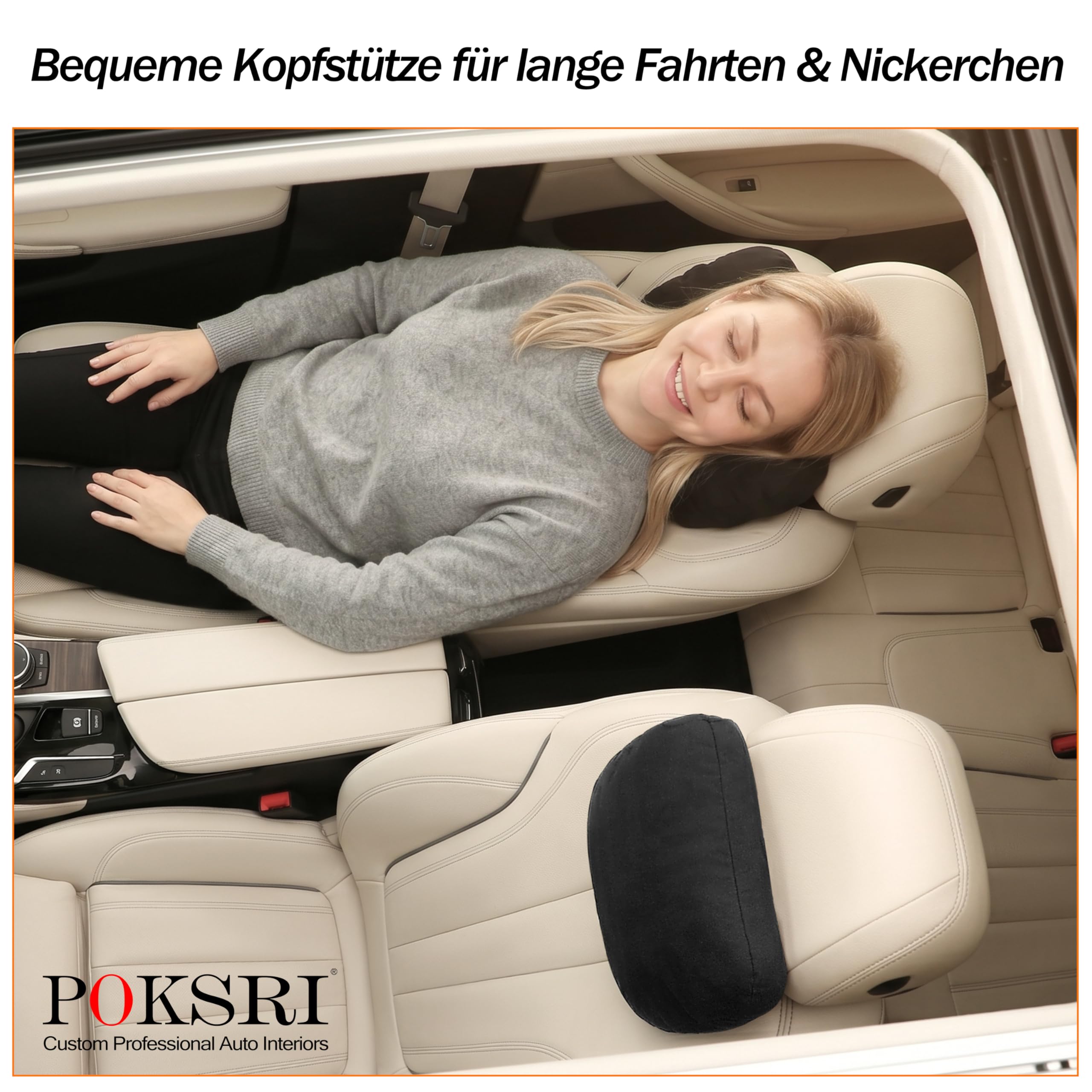 2stk Auto-nackenkissen,kopfstütze Auto nackenstütze,Superfiber Wildleder Unterstützung Kissen,Pflanzenbasiertes Polyester,30x19cm Nachfüllbar&Verstellbar Fahrzeug(Schwarz)