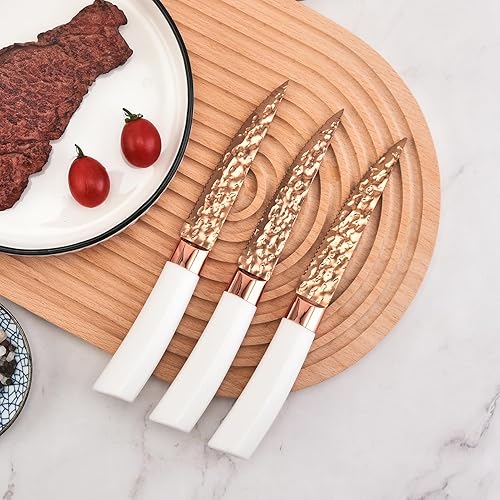 Miniatura 4 de Juego de cuchillos de cocina antiadherentes con cuchillo de carne dentado de almacenamiento, cuchillo de chef, cuchillo de pan, tijeras, afilador,