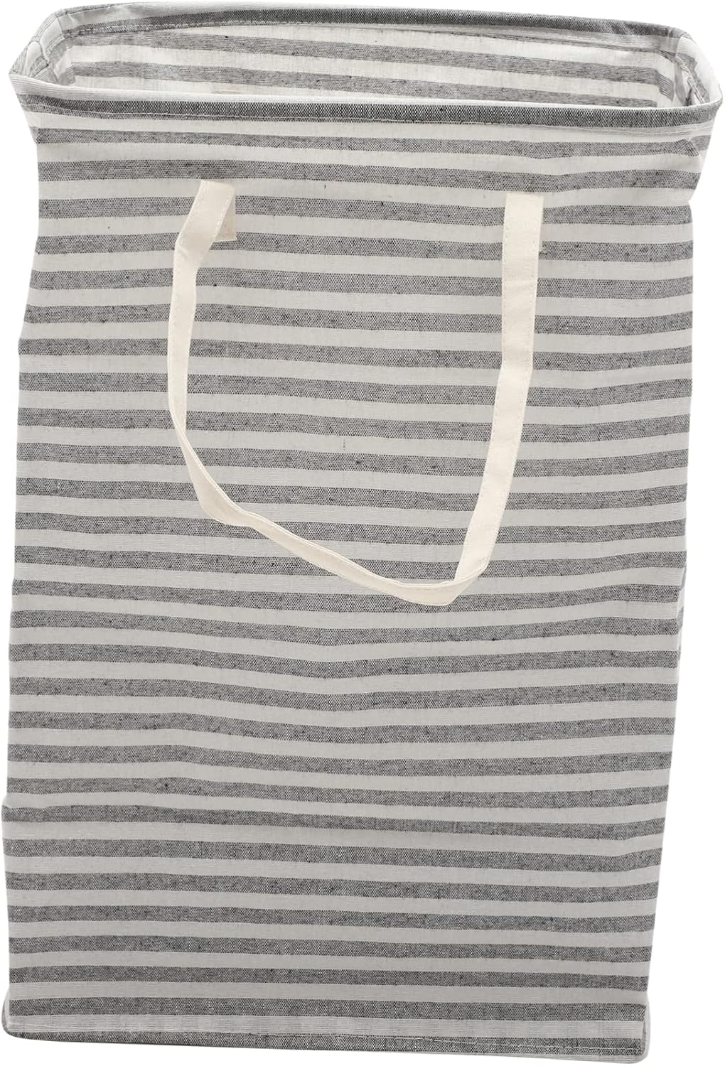 Foldable Laundry Basket with Handles Lightweight Dirty Clothes Storage Container Large Capacity Practical Laundry Hamper for Bedroom Dorm Closet Space Saving Grey Cotton Linen