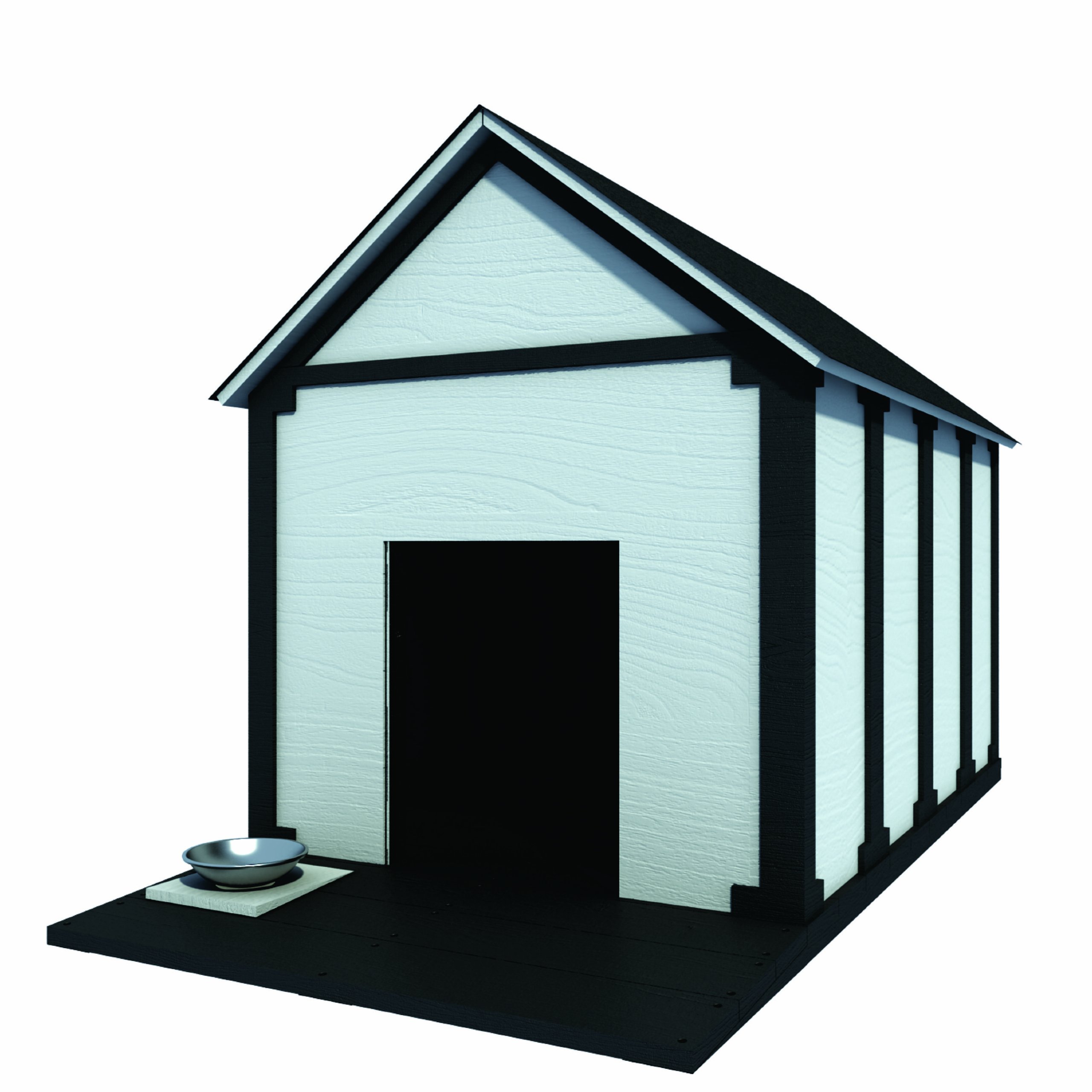 36" x 48" Dog House Plans - Gable Roof - Pet Size Up To 150 lbs - Large Dog - 05