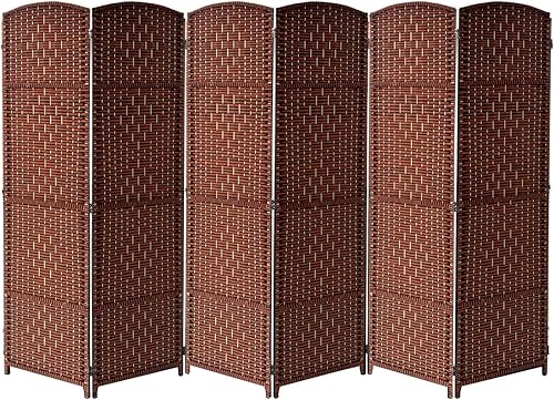 Miniatura 15 de Sorbus Divisor de habitación de 8 paneles de 6 pies de alto - Pantalla de privacidad, paneles extra anchos con doble bisagra, diseño de malla tejido