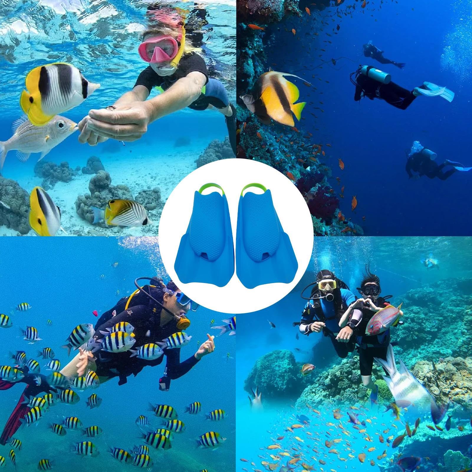 Pinne da nuoto per adulti,Pinne in silicone con tacco aperto | Vita da viaggio | Piscina mare spiaggia apnea nuoto allenamento